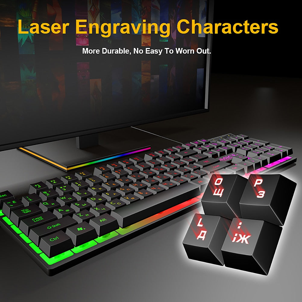 LED Backlit Gaming Keyboard & Mouse Combo
