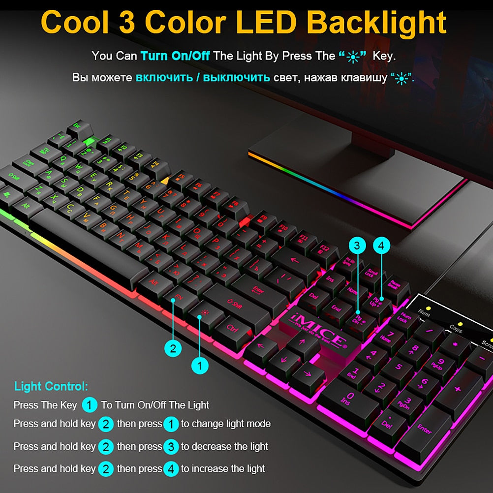 LED Backlit Gaming Keyboard & Mouse Combo