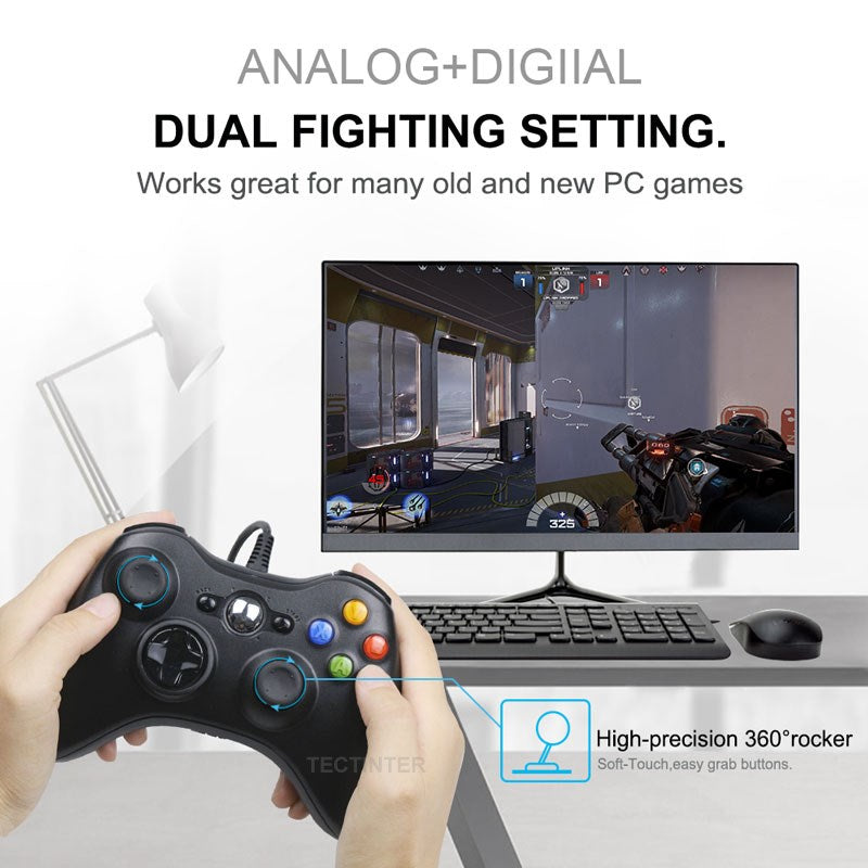 Wired USB 360 Game Controller for PC