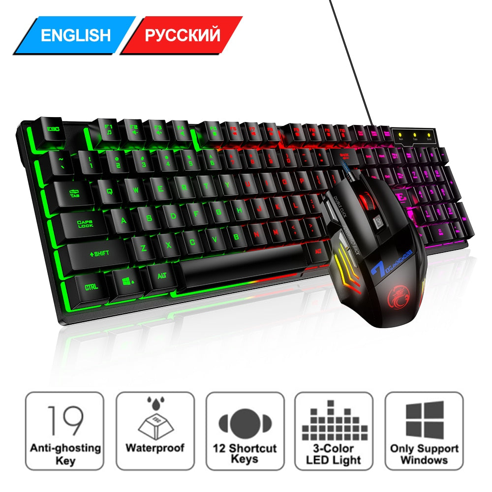 LED Backlit Gaming Keyboard & Mouse Combo