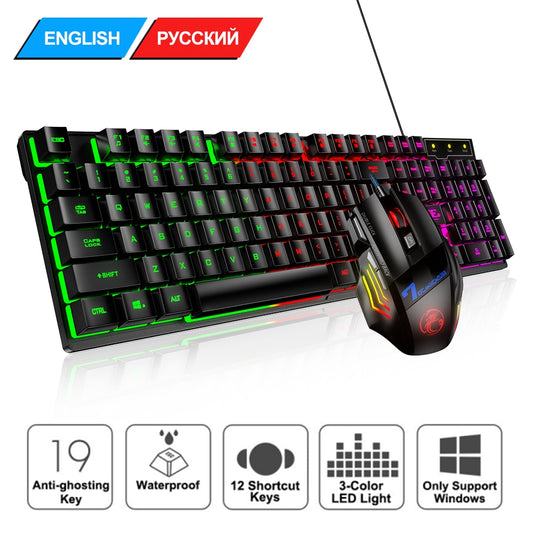 LED Backlit Gaming Keyboard & Mouse Combo